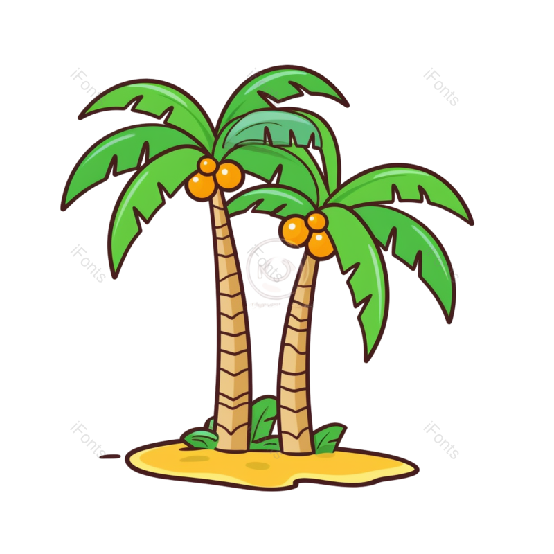 叶子图片,卡通元素,树木PNG,海洋免抠素材